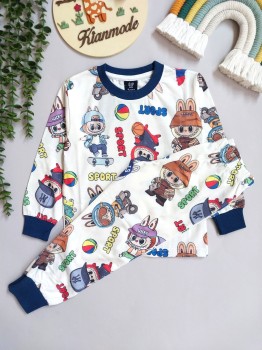 ست بلوز شلوار راحتی بچگانه لبوبو مناسب دو تا هشت سال