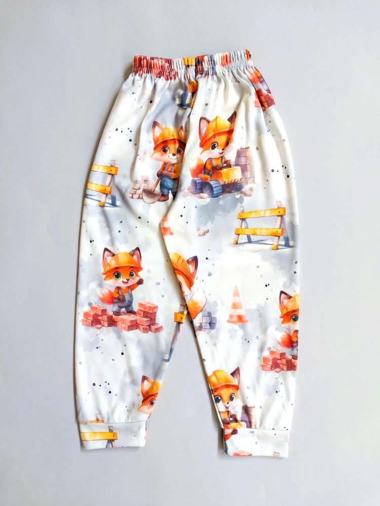 ست بلوز شلوار راحتی بچگانه طرح روباه کارگر مناسب یک تا شش سال