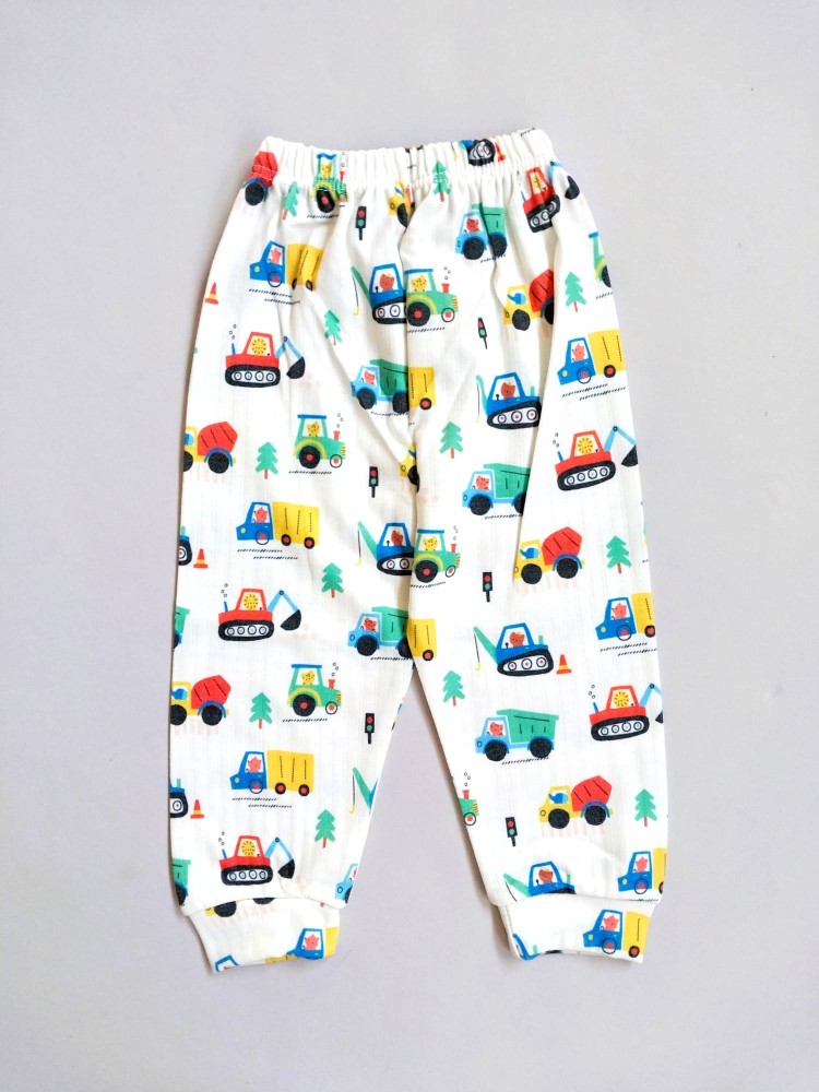 ست بلوز شلوار راحتی نوزادی طرح بولدوزر و کامیون مناسب شش ماه تا دو سال