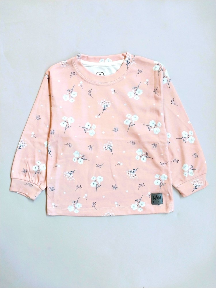 ست بلوز شلوار دخترانه راحتی بچگانه طرح گل ریز مناسب یک تا چهارده سال