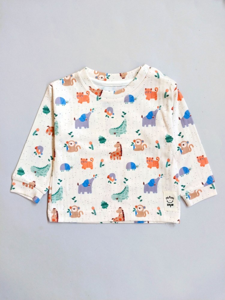 ست بلوز شلوار راحتی نوزادی طرح حیوانات مناسب شش ماه تا دو سال