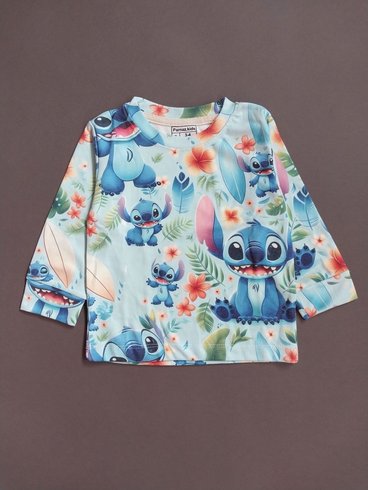 ست بلوز شلوار راحتی بچگانه طرح استیچ مناسب 1/5 تا 8 سال