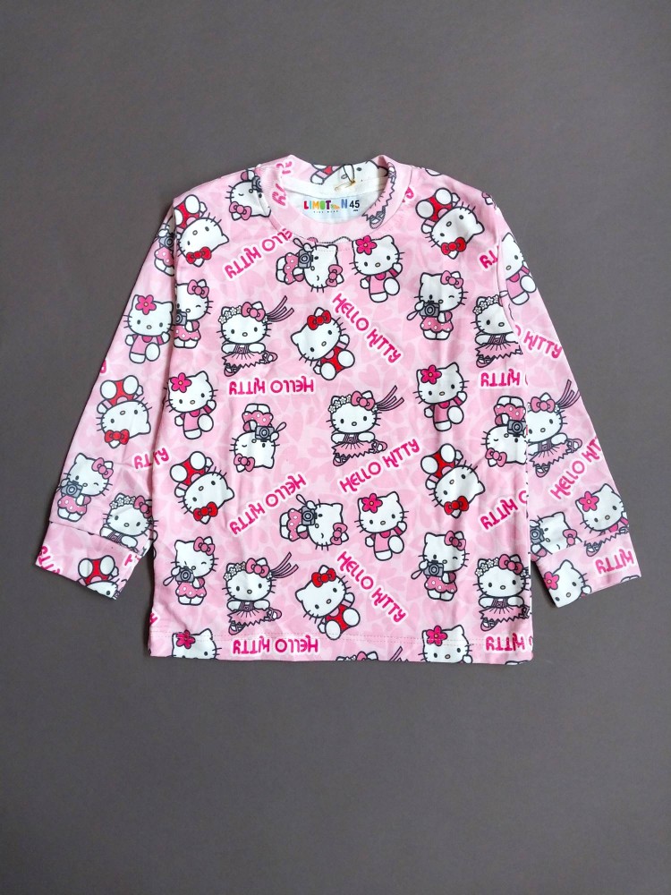 ست بلوز شلوار راحتی بچگانه طرح سلام کیتی Hello Kitty مناسب 1 تا 6 سال