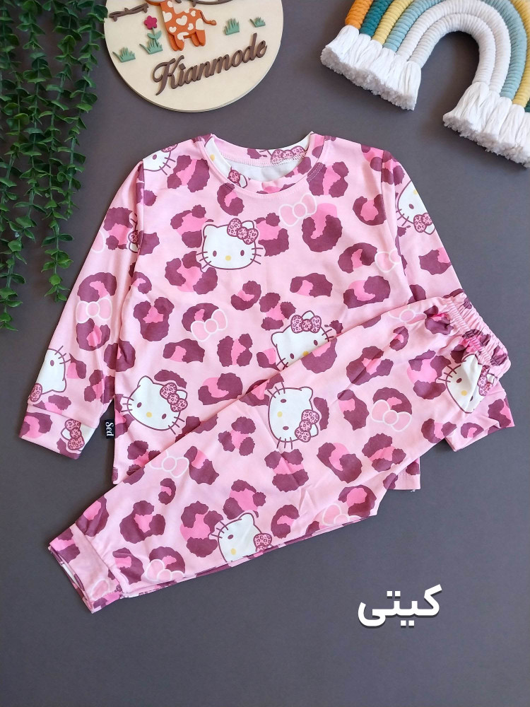 ست بلوز شلوار راحتی بچگانه در چهار طرح خرسی، الاغ بامزه، زرافه و کیتی مناسب 1 تا 6 سال